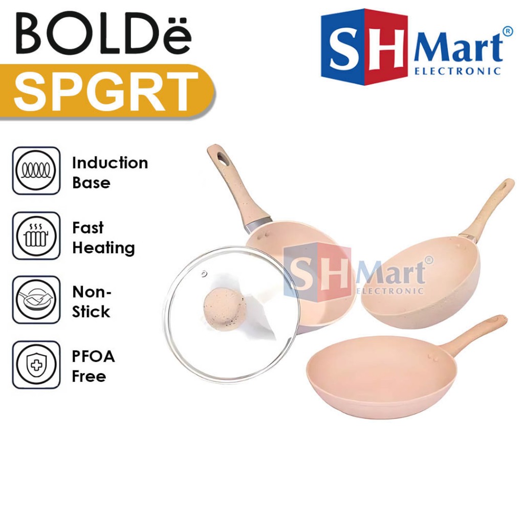 BOLDE SUPER PAN GRANITE SERIES SET BEIGE GRANITE COATING ORIGINAL BOLDE ANTI LENGKET (MEDAN)