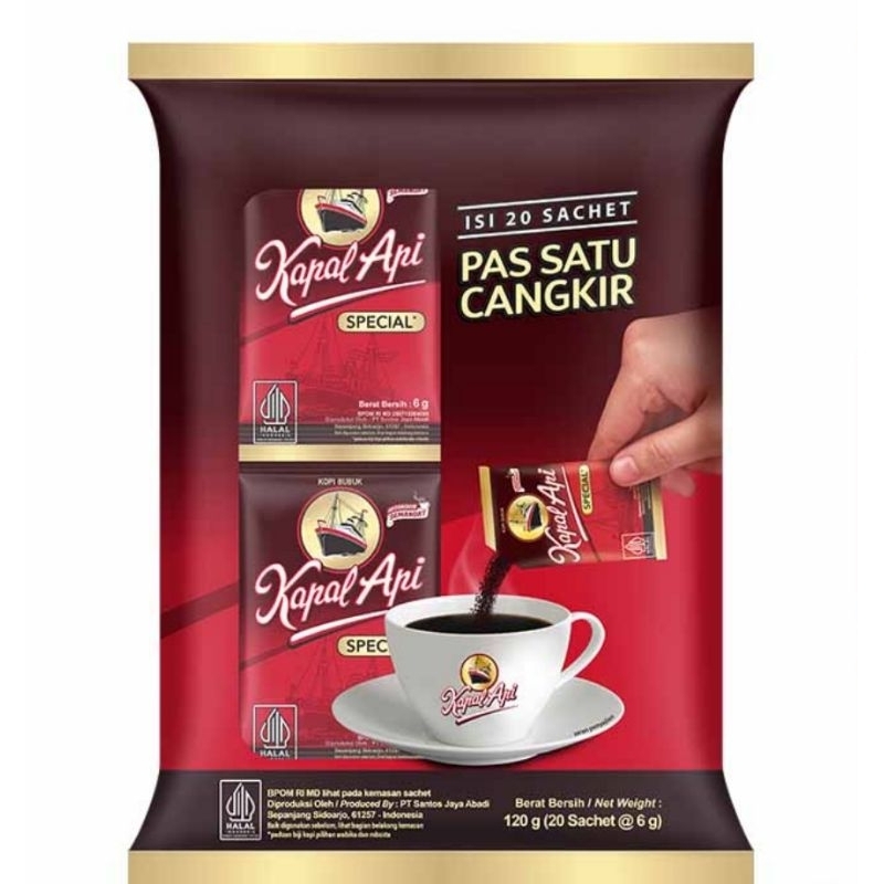 

Kapal Api Kopi Bubuk Spesial isi 20 x 6 gram