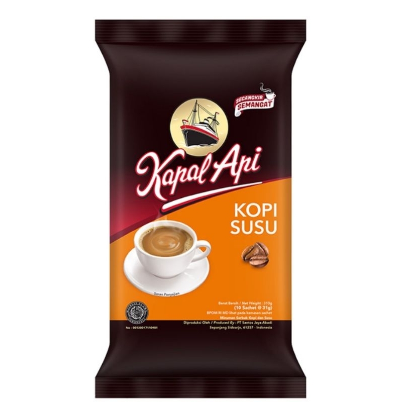 

Kapal Api Kopi Susu Instant isi 10 x 31 gram