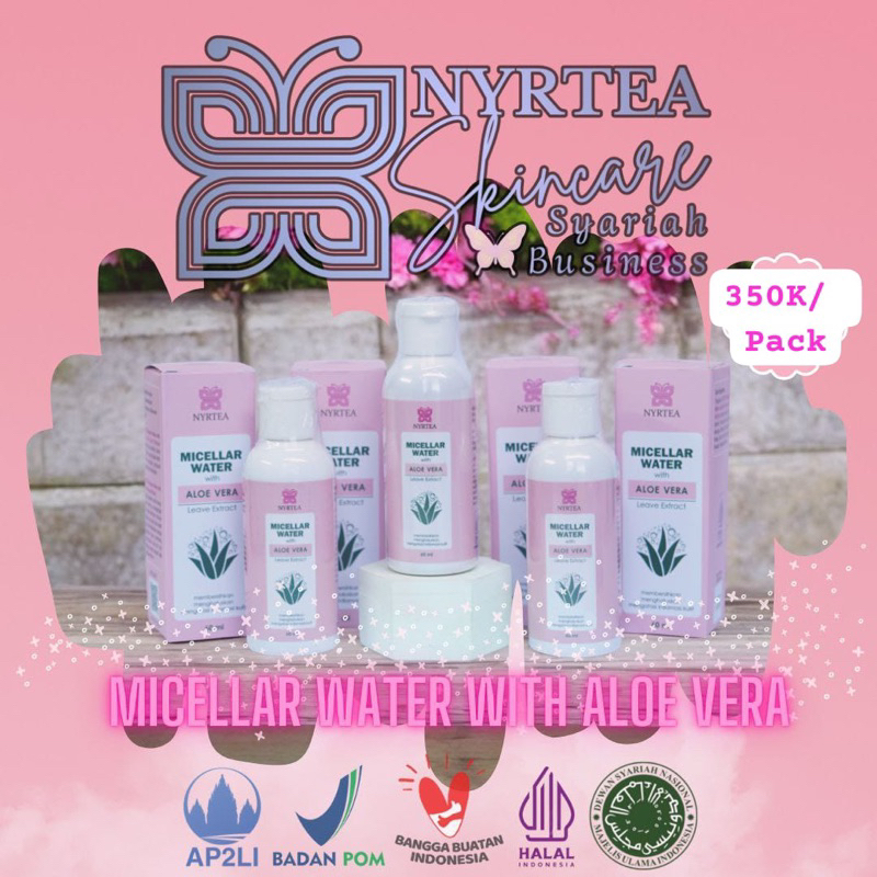 PAKET JOIN NYRTEA - 1 BOX MICELLAR WATER [PLUS PIN] kemasan 60ml isi 4 botol