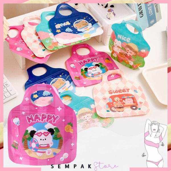 

SS Plastik Ziplock Mini Tas Jinjing Plastic Bag Zipper Karakter Hewan Goodie Bag Permen Biskuit Anti Air Hampers Lucu Motif Kartun Berwarna Full Color