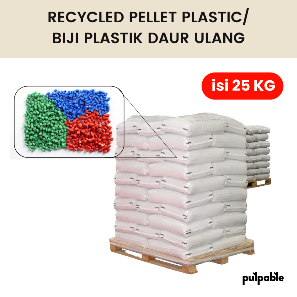 Biji plastik daur ulang 25 kg PP / PET / HDPE / LDPE 25 kg