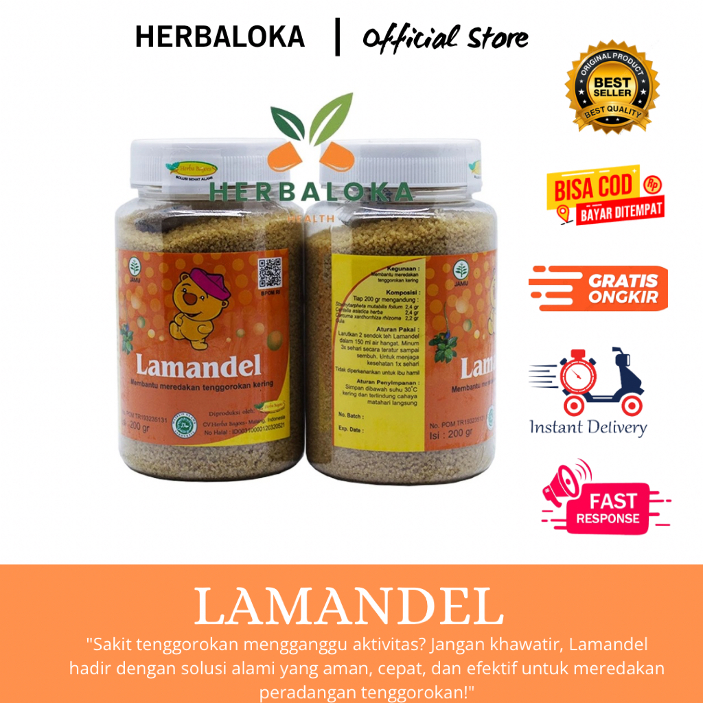 

Lamandel Bubuk Herbal kemasan BOTOL 200 gr KEMASAN BARU