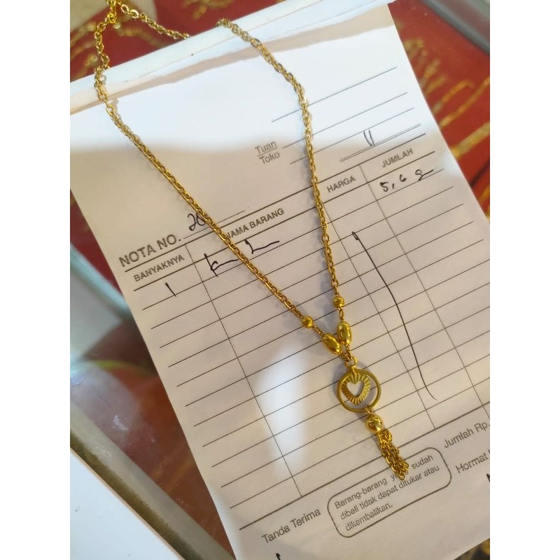 Perhiasan 23k cover emas asli 23k+18k+anti korosi