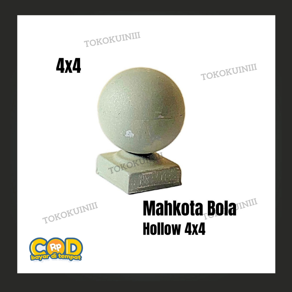 mahkota bola pipa hollow 4x4 ornamen pagar besi