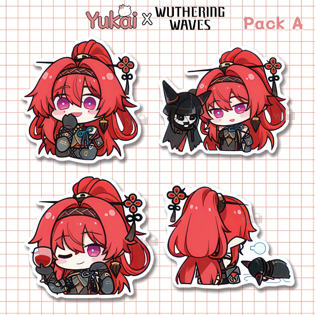 

Stiker Pack Yinlin Wuthering Waves Premium, Sticker Anime Waterproof