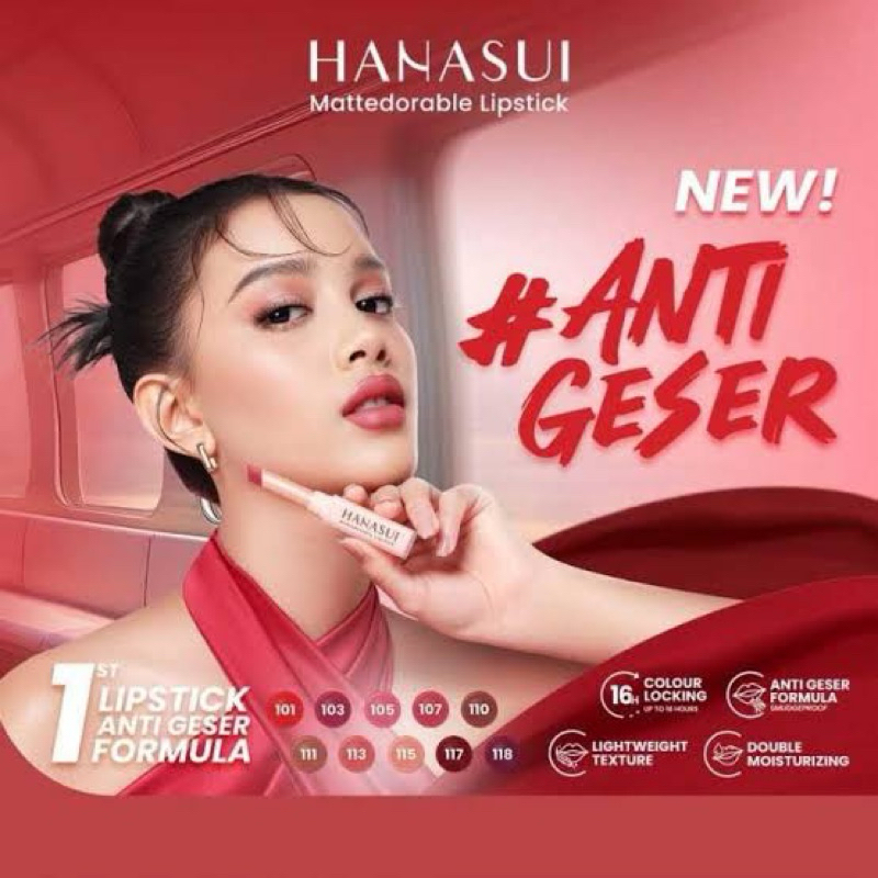 HANASUI Mattedorable Lipstick | Lipstik Batang Hanasui