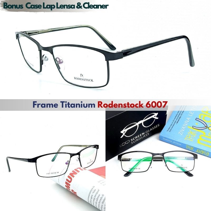 Frame Kacamata Titanium Pria Wanita Rodenstock 07 Sporty Lensa Minus Baca Anti Radiasi Photocromic B