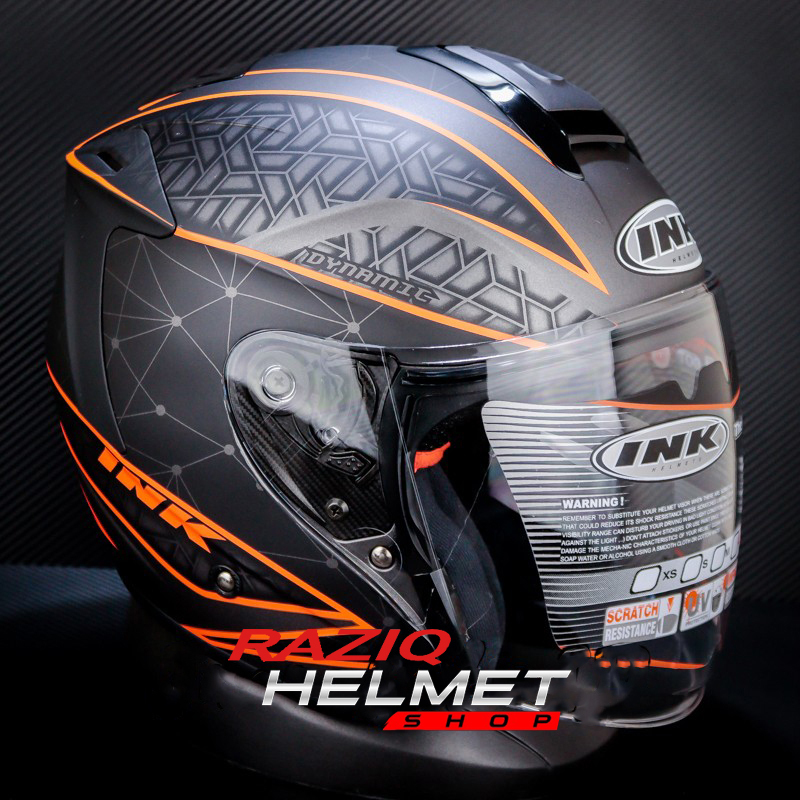 HELM INK DYNAMIC #2 GUNMETAL DOFF ORANGE FLUO SINGEL VISOR