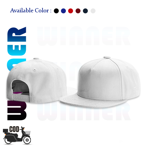 Topi Snapback Pria Wanita Putih Polos Premium