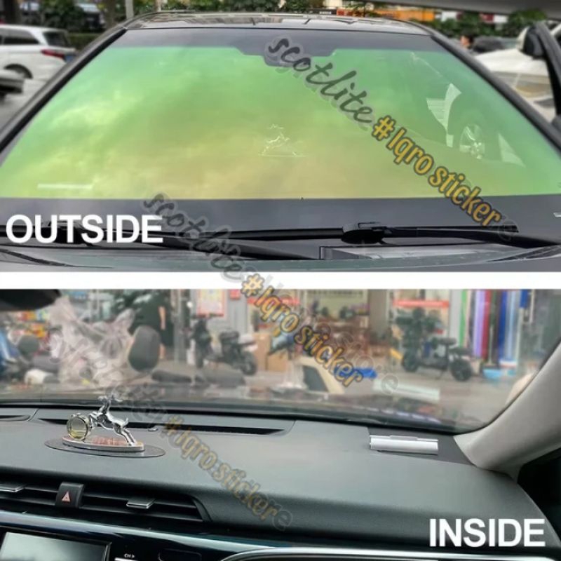 Denting Mas Terang Stiker Riben Riben Pelangi Untuk Kaca Mobil Sticker Kacafilm Riben Rainbow Green