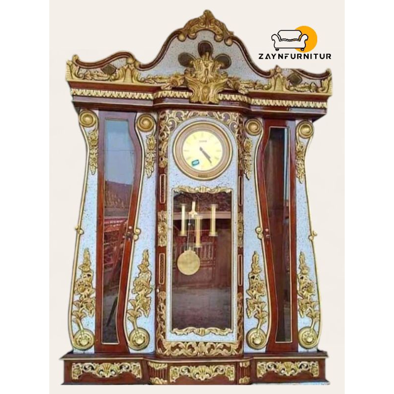 Super Jumbo Lemari Jam Bagong Kayu Jati Tua Jepara