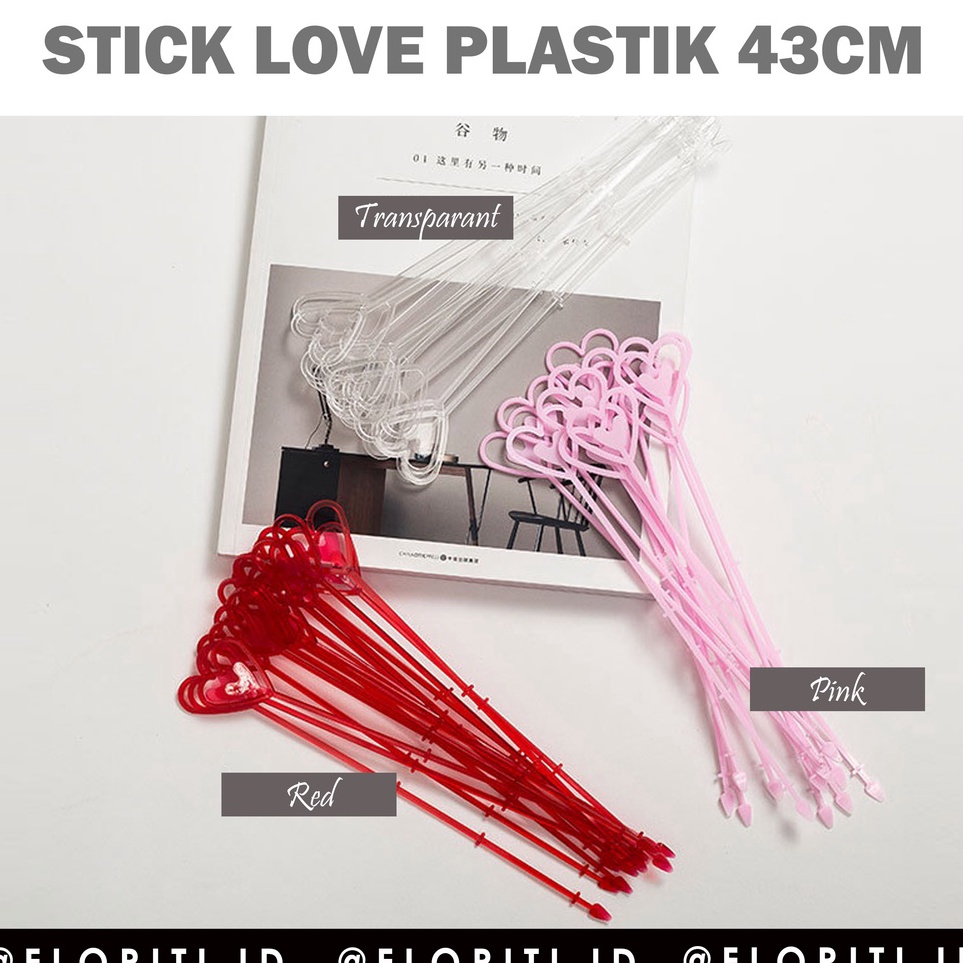 

KODE E35P Pack Stick Card Love 34cm Tangkai Ucapan Plastik