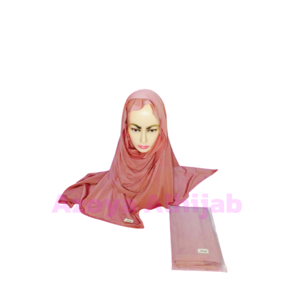 Pashmina Kaos Jersey Premium Hijab Kekinian Warna Dusty Pink