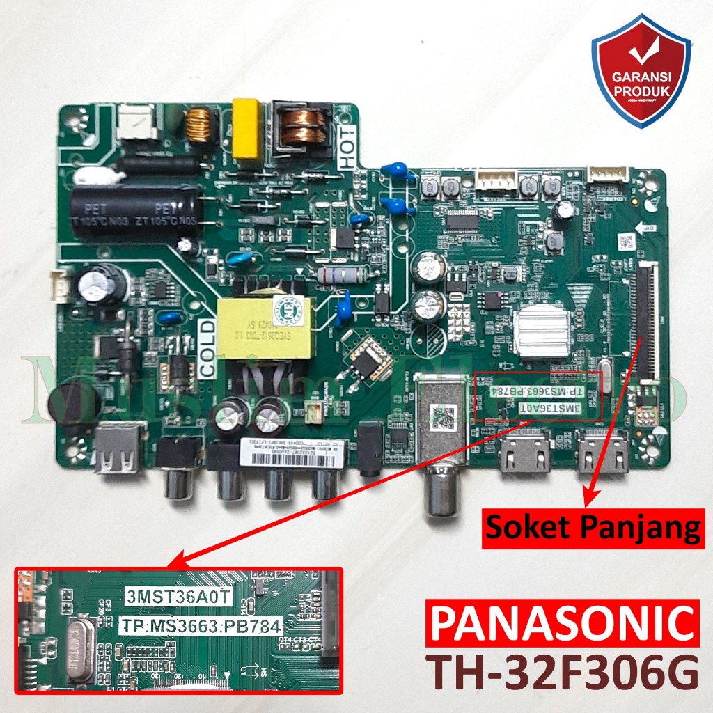 Mainboard TV LED Panasonic TH-32F306G TH32F306 32F306G 32F306 Soket Panjang