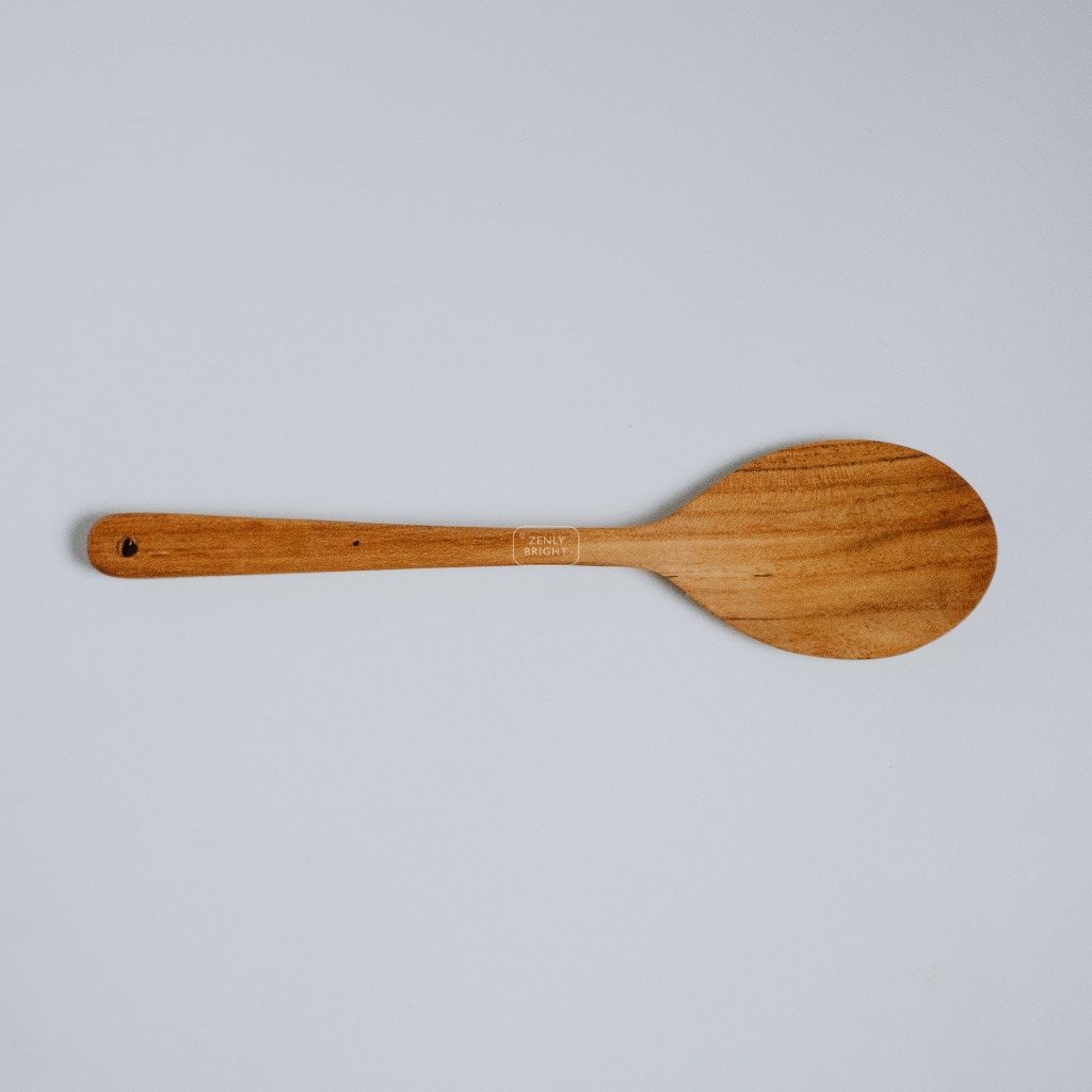 Spatula Kayu Jati Bulat Panjang 27 cm | Spatula Kayu | Sutil Kayu | wooden Spatula | Sovenir Murah