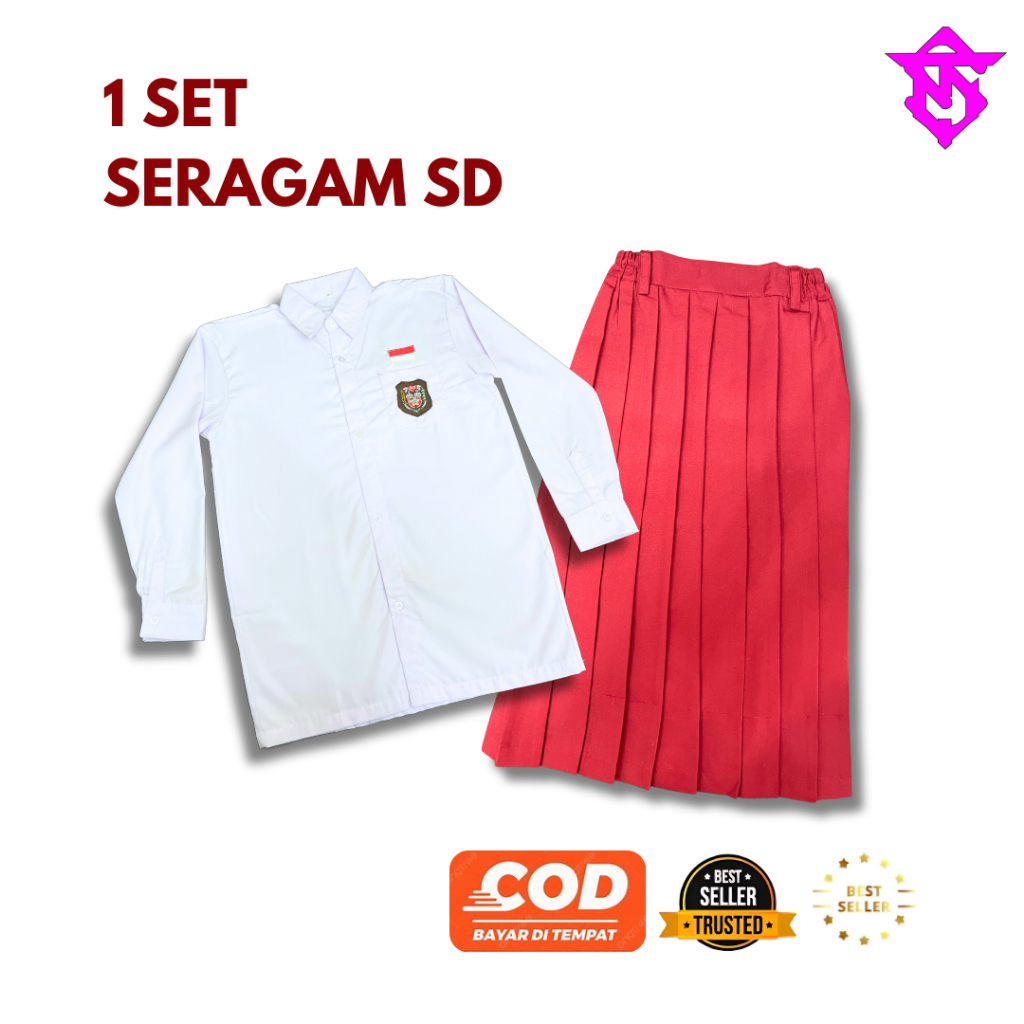 TEXAS SET SERAGAM SD 1 SET SERAGAM SD LENGAN PANJANG SET SERAGAM SD LENGAN PANJANG PUTRI PREMIUM