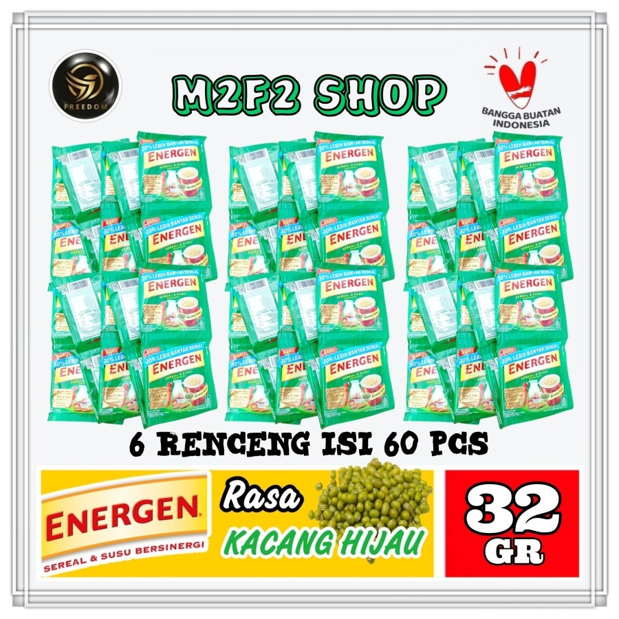 

Energen Sereal dan Susu Bersinergi Kacang Hijau Sachet - 32 gr (Kemasan 6 Renceng)