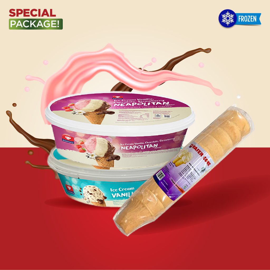 

PROMO PAKET 2 PCS ICECREAM & 1 PACK CONE CUP