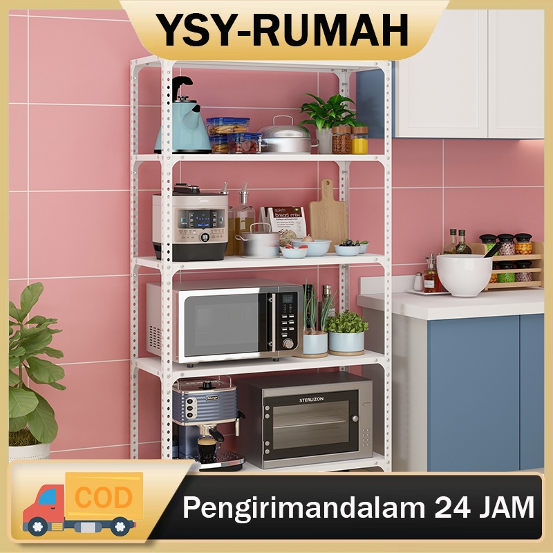 Rak Besi Serbaguna Rak Penyimpanan Gudang Rak Besi Sudut Rak Penyimpanan Dapur Rak Buku Sederhana