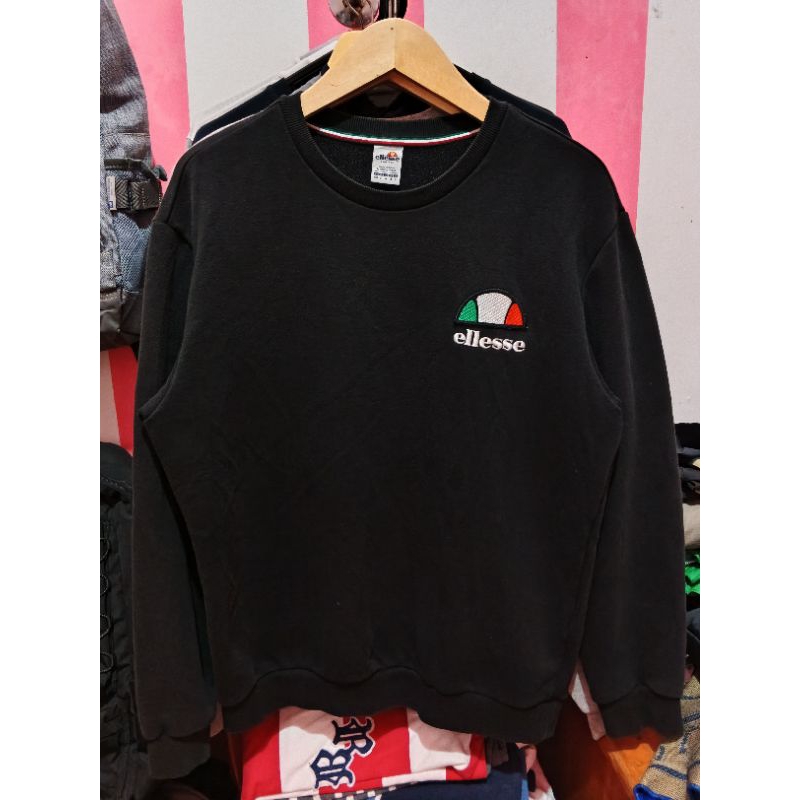 crewneck ellesse heritage black original bunus tas vintage