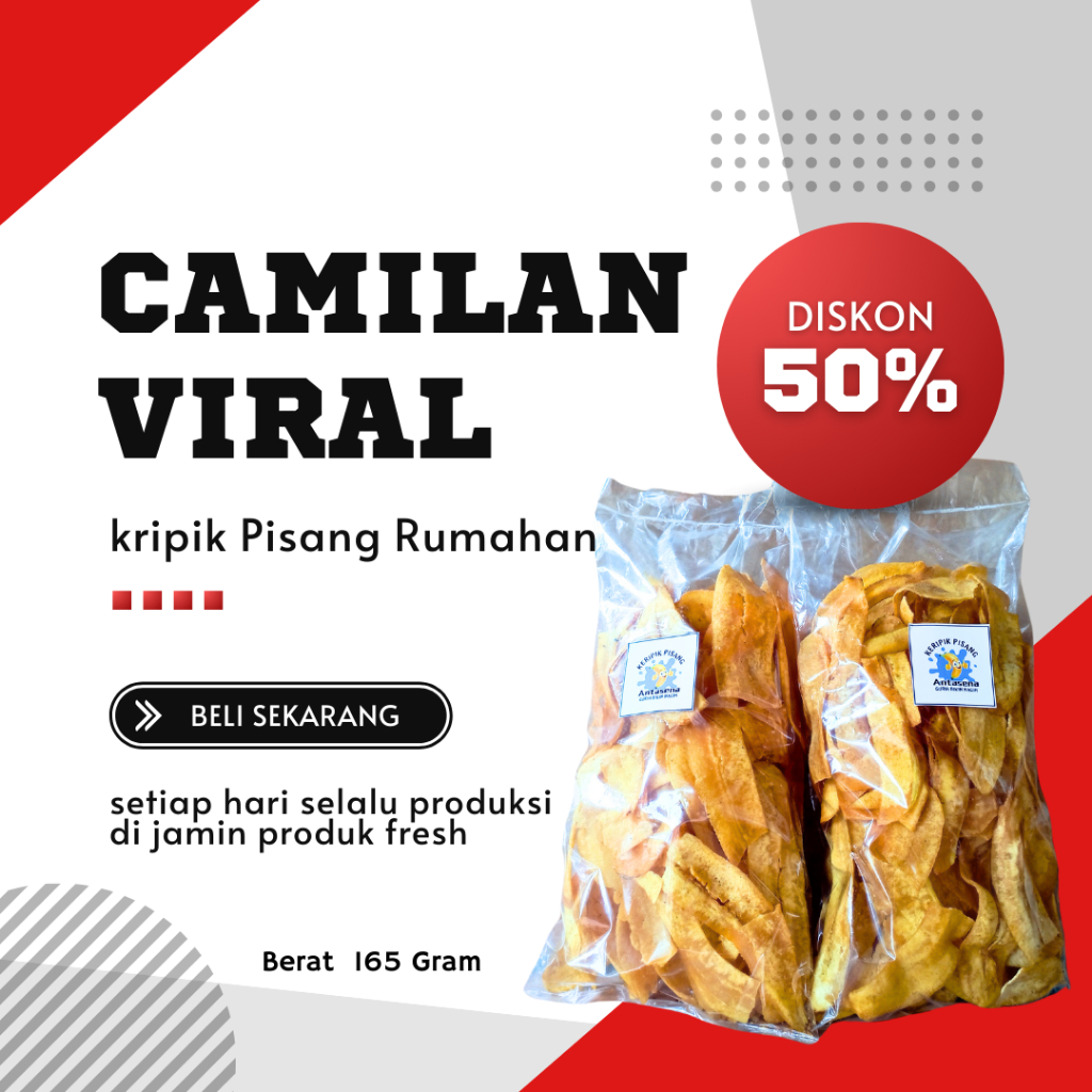 

Keripik Pisang Gurih Manis Alami Kripik Pisang Antasena165 Gram