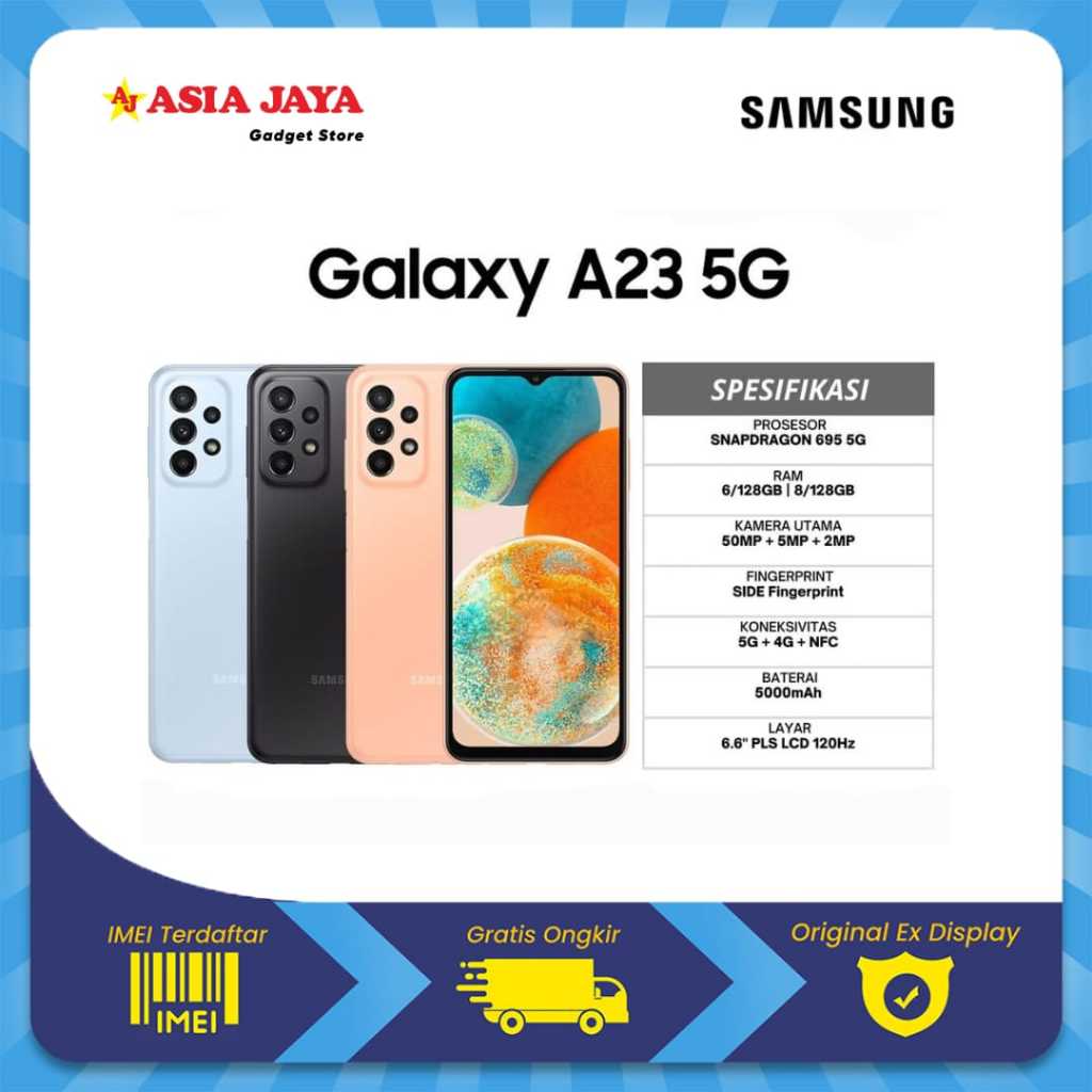 [EX DISPLAY] SAMSUNG GALAXY A23 6/128GB 50MP AI Quad Camera 5000mAh Battery Original FullsetAC