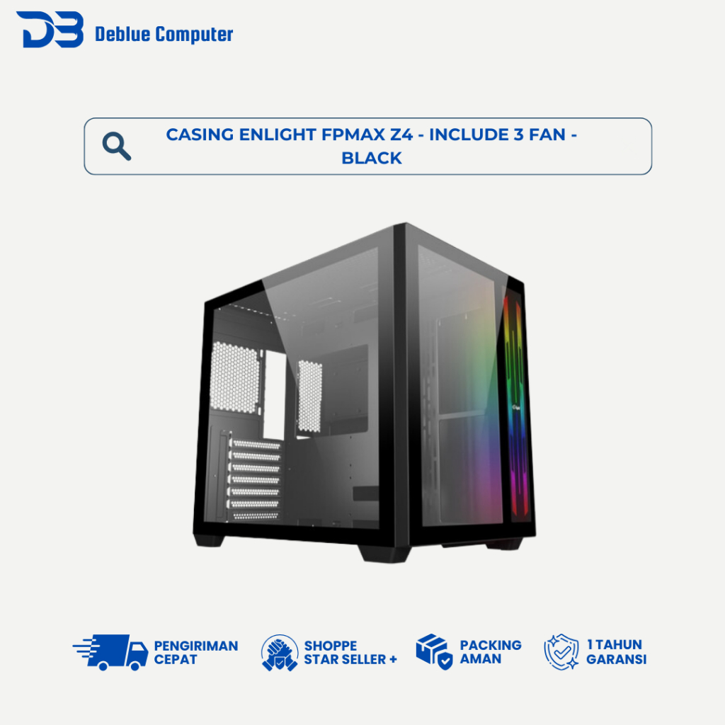 CASING ENLIGHT FPMAX Z4 - INCLUDE 3 FAN - BLACK