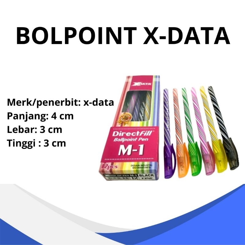 

Ballpoint X-Data M-1/Pulpen Isi 12 Pcs