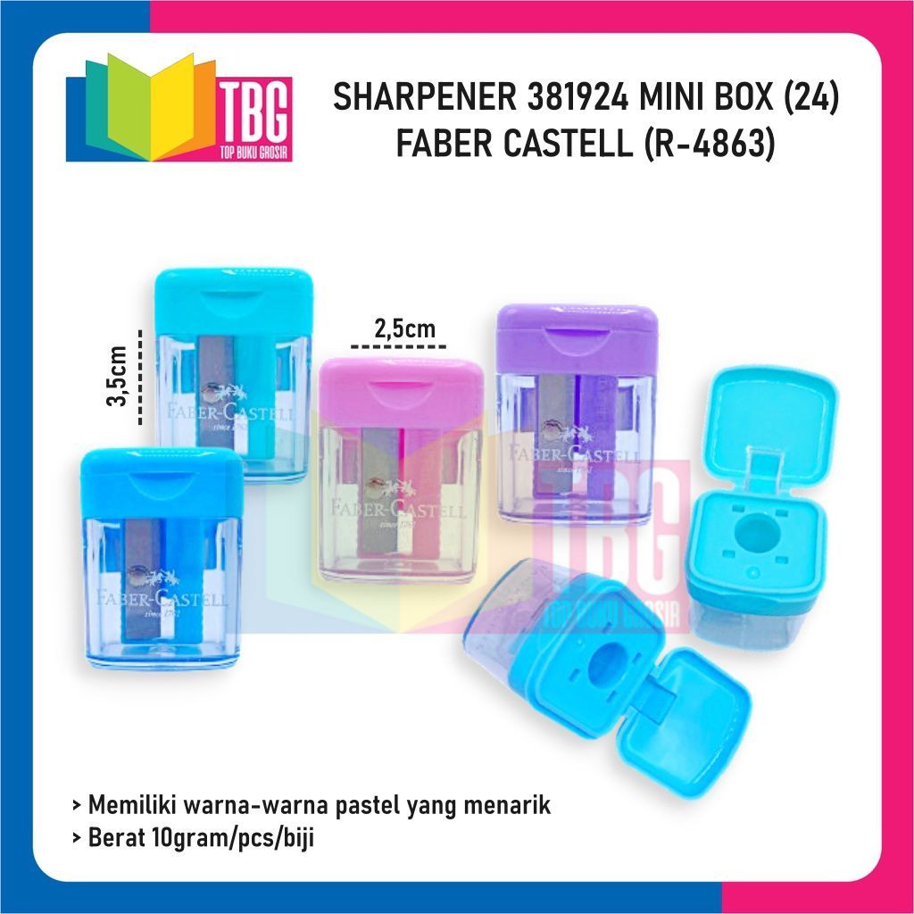

1 PCS SHARPENER 381924 MINI BOX (24) FABER CASTELL RAUTAN OROTAN PENSIL (R-4863)
