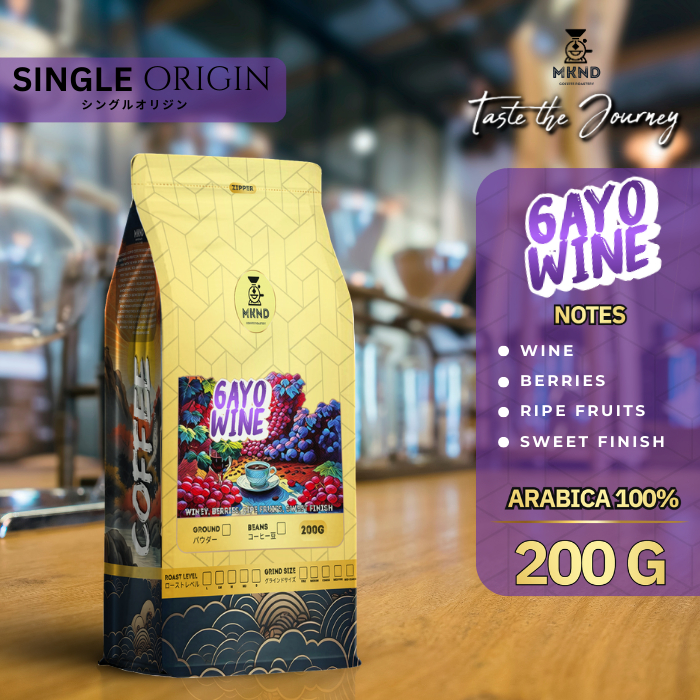 

KOPI ARABIKA GAYO NATURAL WINE 200 GRAM SINGLE ORIGIN SPECIALTY COFFEE