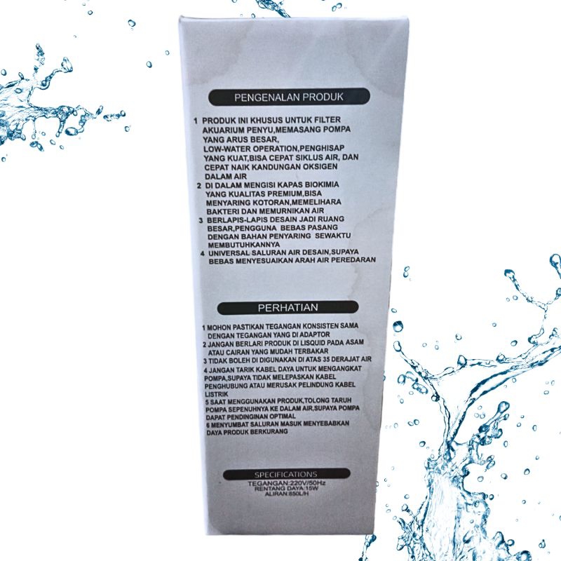 Pompa Aquarium untuk Kura Kura Turtle Filter RAIN FILTER ROSSTON TT 102