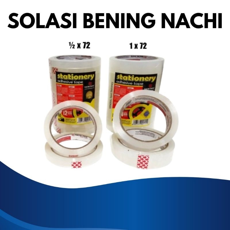

Isolasi NACHI ukuran 1/2 x 72 Bening 12 Pcs