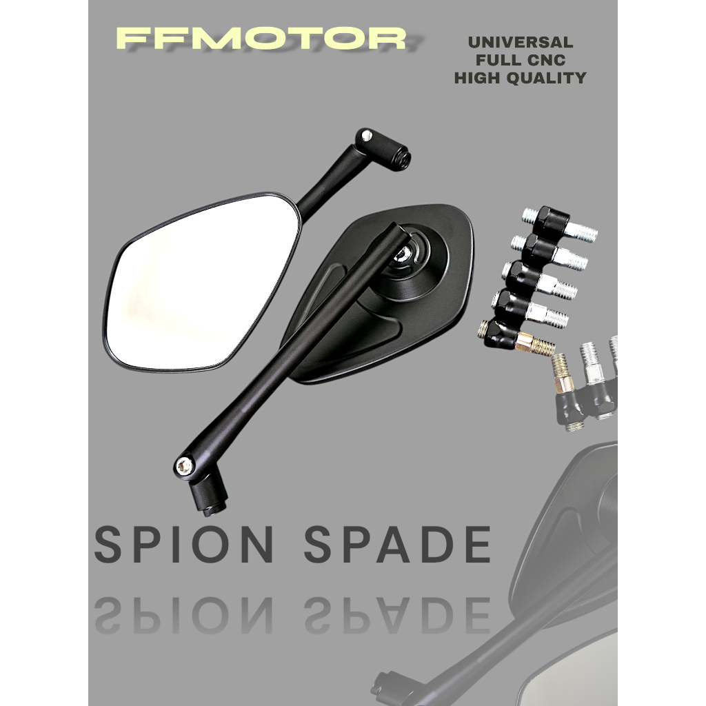 Spion Classic Spade Model Daun Rear Mirror Full CNC Universal Pcx Nmax Adv Xmax Satria Beat Vario Ni