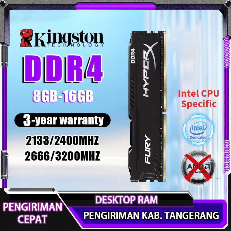 T2T Ram Desktop Kingston HyperX Intel RAM DDR4 8GB 16GB 2400 2666 3200MHz PC Memory DIMM RBU