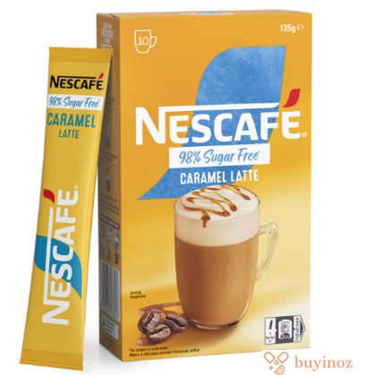 

Nescafe Australia 98% SUGAR FREE Caramel Latte Sachets 10 pack