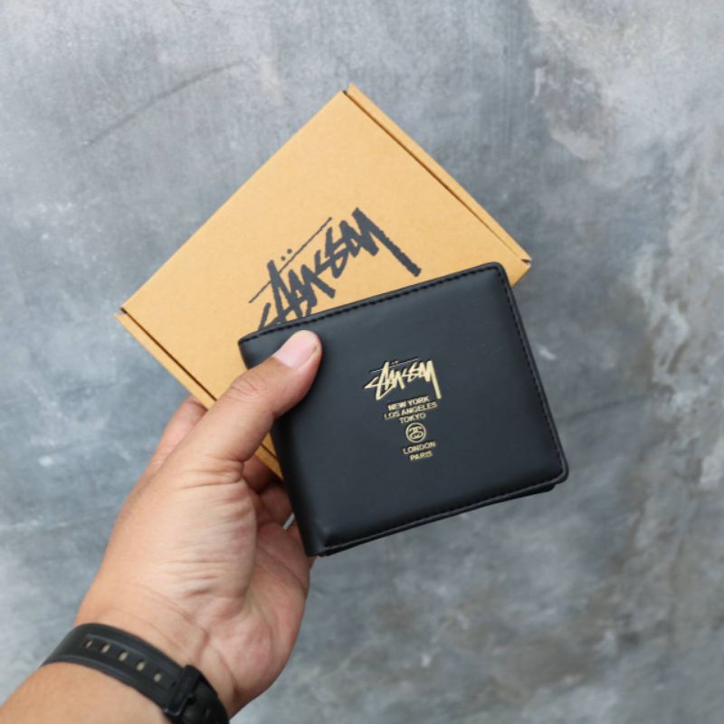 RB wallet dompet kulit hitam stussy