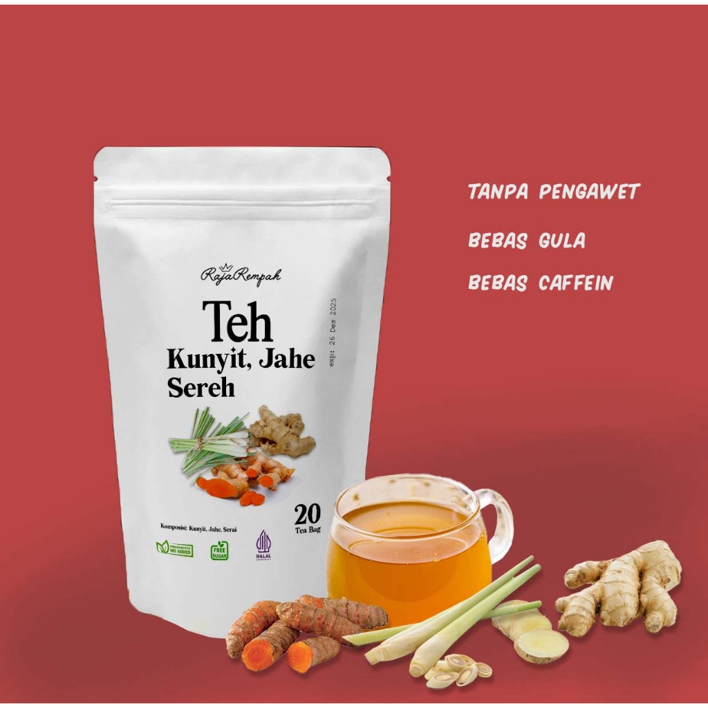 

RajaRempah Teh Kunyit Jahe Serai isi 20bag Teh Herbal JSR