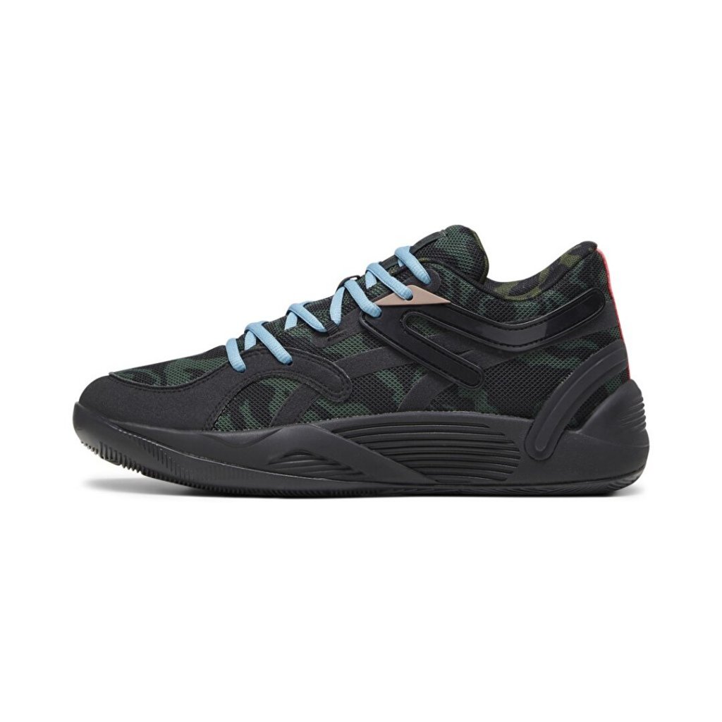 SEPATU BASKET PUMA TRC Blaze Court Camo Black-Myrtle 379087 01