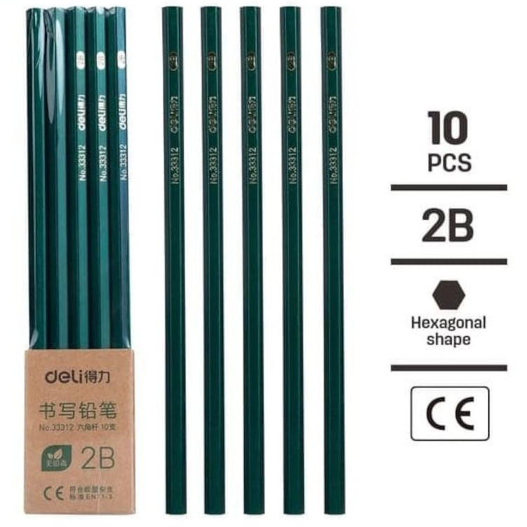 

Deli Pensil 2B Untuk Ujian / green wooden pencil - 2B 10Pcs Green 33312