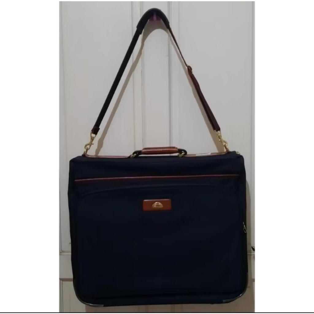 Samsonite Luggage / Hang Up Bag in Black & Brown Leather.