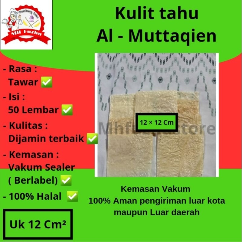 

[Terbaru ] Kulit tahu Tawar Uk 12 × 12 cm Persegi || Isi 50 Lbr Halal MUI