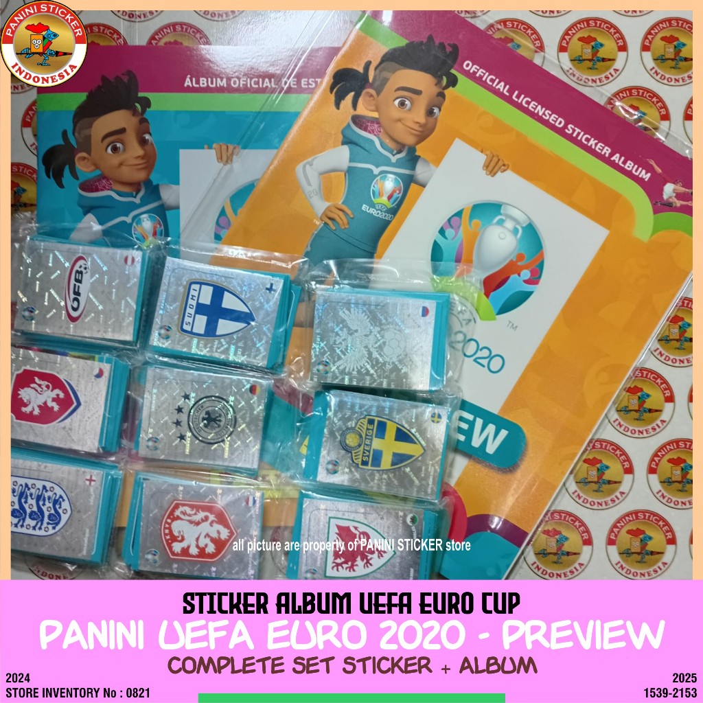 PANINI STICKER ALBUM UEFA EURO 2020 PREVIEW :COMPLETE SET STICKER + EMPTY ALBUM : AUTHENTIC & LICENS