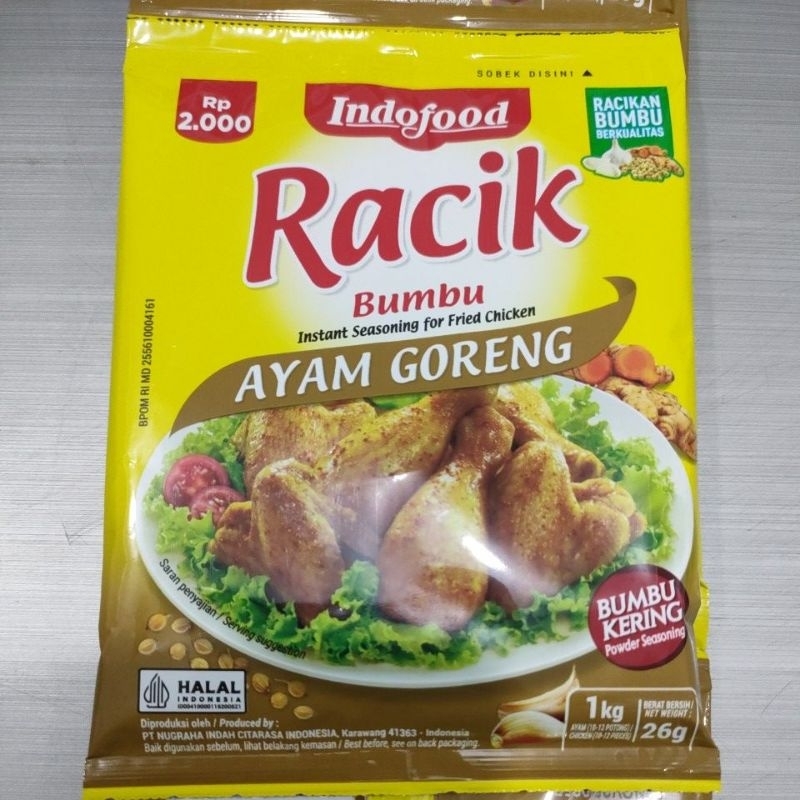

Bumbu racik/ayam goreng/Indofood/10sachetx26gr