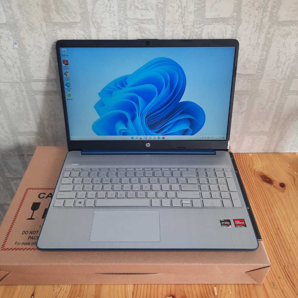 Hp 15 - ef2126wm, Amd Ryzen 5-5500U, Ram 8 / 512 Gb, Super SLIM, Lengkap, Mulus, Navy Silver