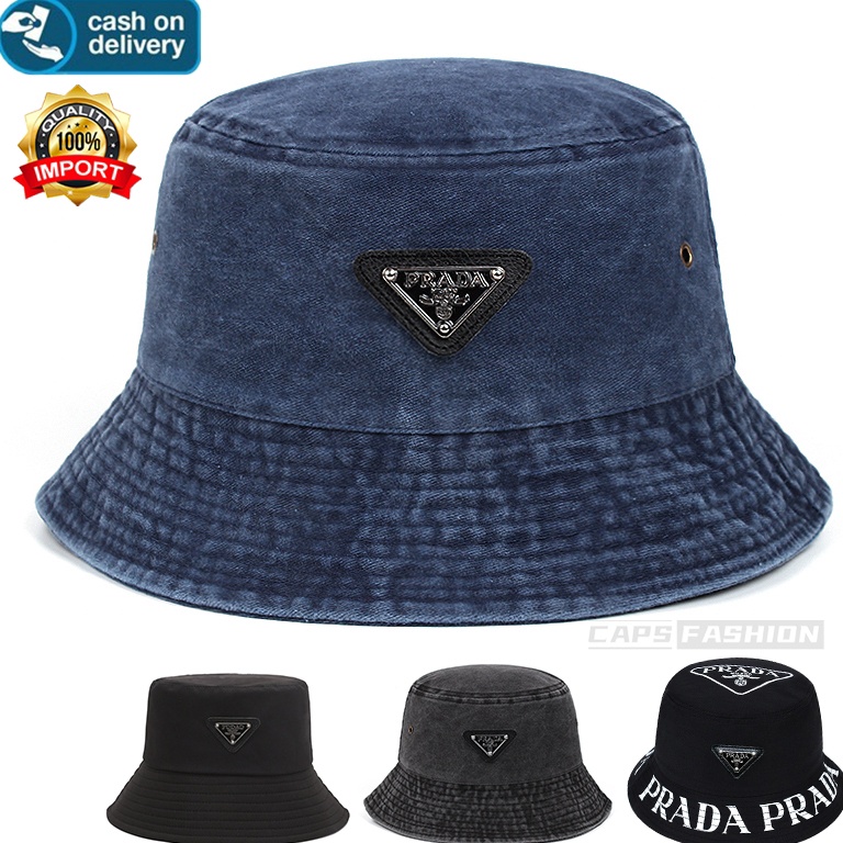TERBARU Kualitas tinggi Denim topi ember Fashion pria wastafel topi wanita tertekan naungan ember to