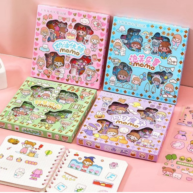 

Sticker Momo isi 100 pcs/Box Murah Banget Lucu Berguna