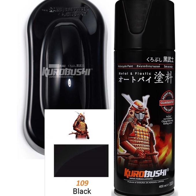 LANGSUNGATC Samurai Paint Pilok Pilox Semprot Warna Black Glossy  Hitam Mengkilap 4ml 19