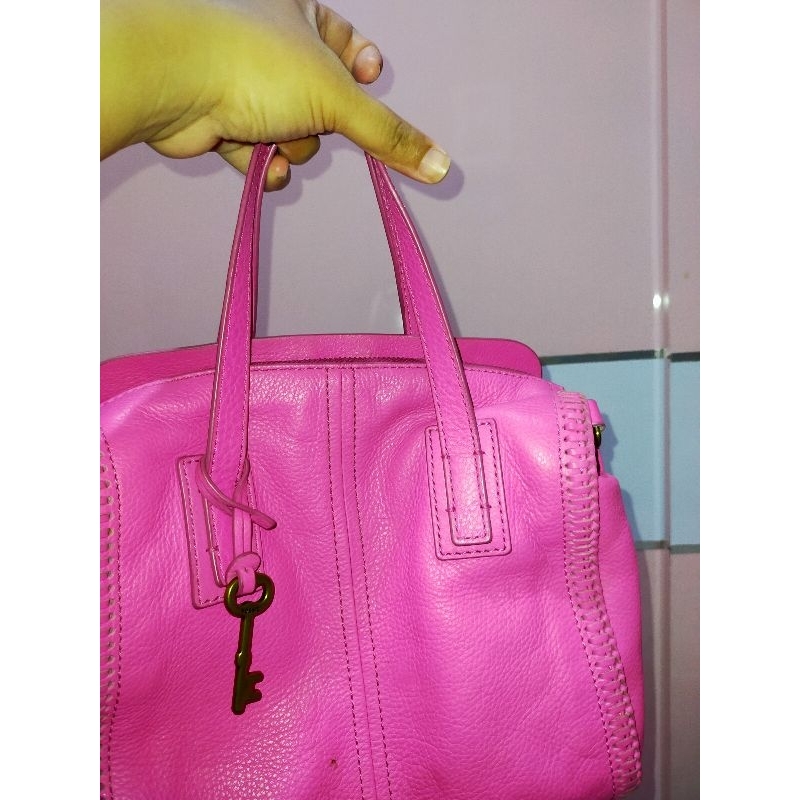 TAS FOSSIL SIDNEY SATCHEL PINK ORIGINAL PRELOVED