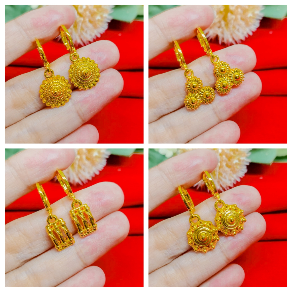 Anting Tutup Emas Kuningan Grosir Jewelry Anting Drop Tusuk Wanita Lapis Emas 24K Gold Elegant Fashi